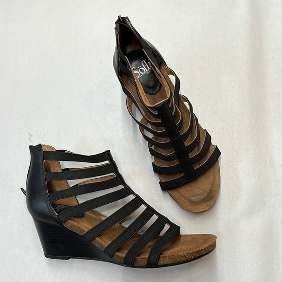 Sofft Shoes Sofft Womens Mati Caged Wedge Sandal Black 1m Poshmark